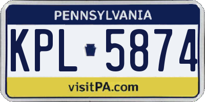 PA license plate KPL5874