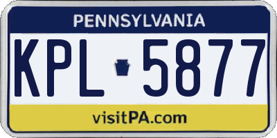 PA license plate KPL5877