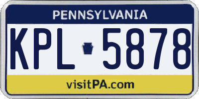 PA license plate KPL5878