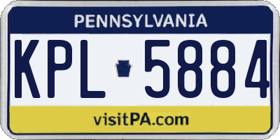 PA license plate KPL5884