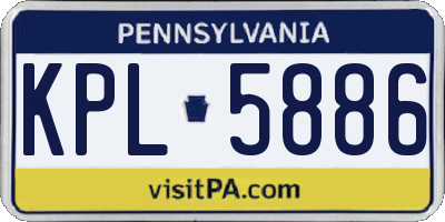 PA license plate KPL5886