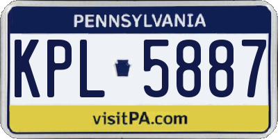 PA license plate KPL5887