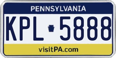 PA license plate KPL5888