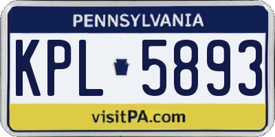 PA license plate KPL5893
