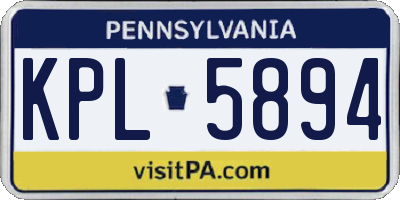 PA license plate KPL5894