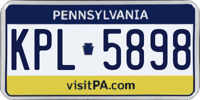 PA license plate KPL5898