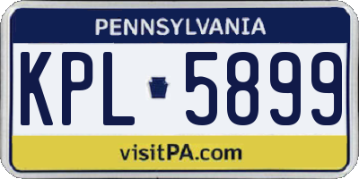 PA license plate KPL5899