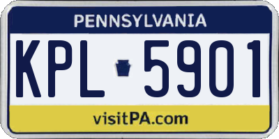 PA license plate KPL5901