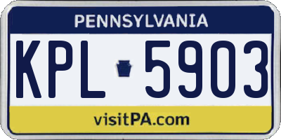 PA license plate KPL5903