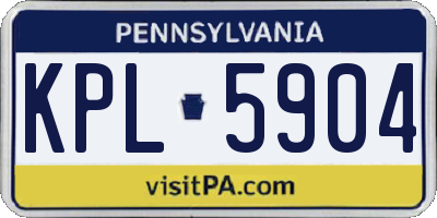 PA license plate KPL5904