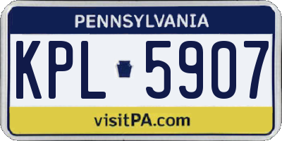 PA license plate KPL5907