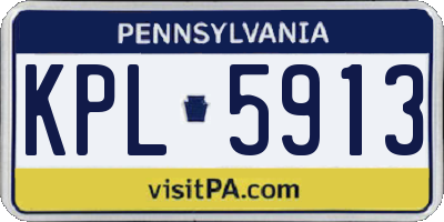 PA license plate KPL5913