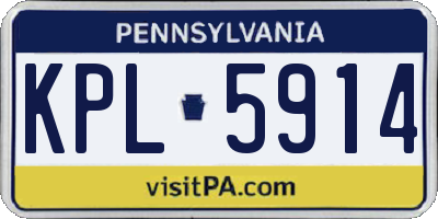 PA license plate KPL5914