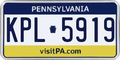 PA license plate KPL5919