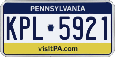 PA license plate KPL5921