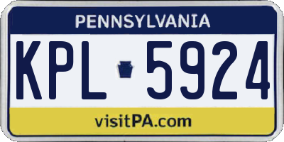 PA license plate KPL5924