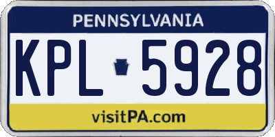 PA license plate KPL5928