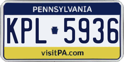 PA license plate KPL5936