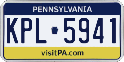 PA license plate KPL5941