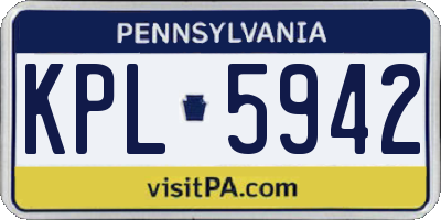 PA license plate KPL5942