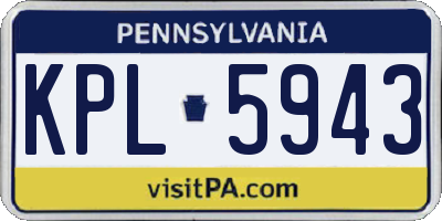 PA license plate KPL5943