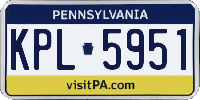 PA license plate KPL5951