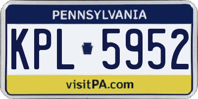 PA license plate KPL5952