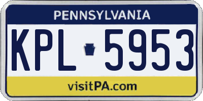 PA license plate KPL5953