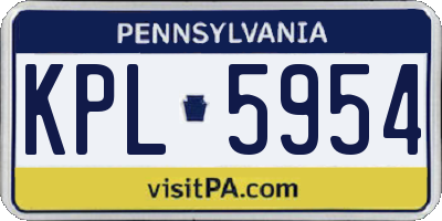 PA license plate KPL5954