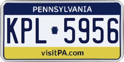 PA license plate KPL5956