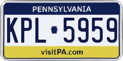 PA license plate KPL5959