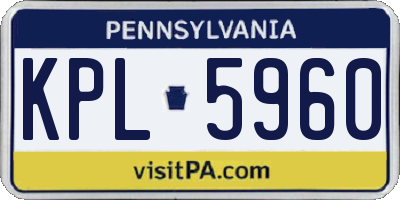 PA license plate KPL5960