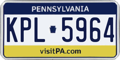 PA license plate KPL5964
