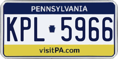 PA license plate KPL5966