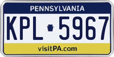PA license plate KPL5967