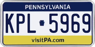 PA license plate KPL5969