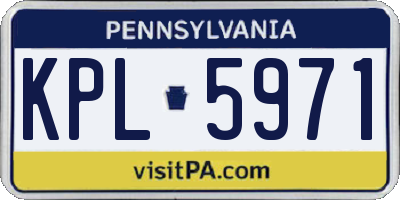 PA license plate KPL5971