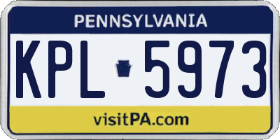 PA license plate KPL5973