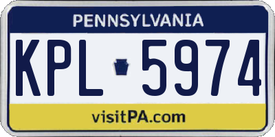 PA license plate KPL5974