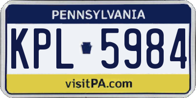 PA license plate KPL5984