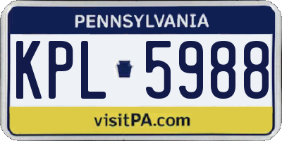 PA license plate KPL5988