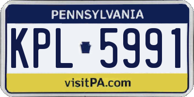 PA license plate KPL5991