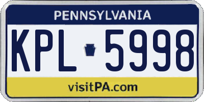PA license plate KPL5998
