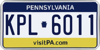 PA license plate KPL6011