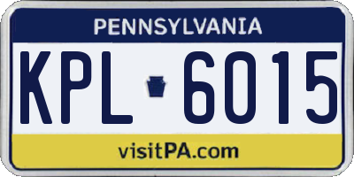 PA license plate KPL6015