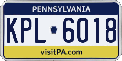 PA license plate KPL6018