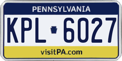 PA license plate KPL6027