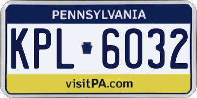 PA license plate KPL6032