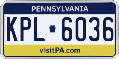PA license plate KPL6036