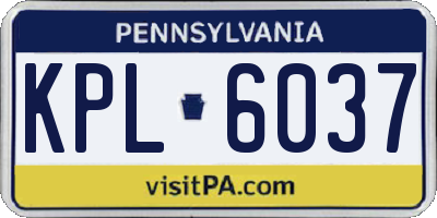 PA license plate KPL6037